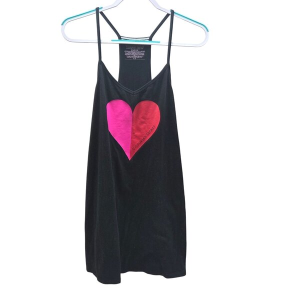 Victoria's Secret Racerback Sleep Cami Heart Print Black Size Medium - Picture 1 of 7